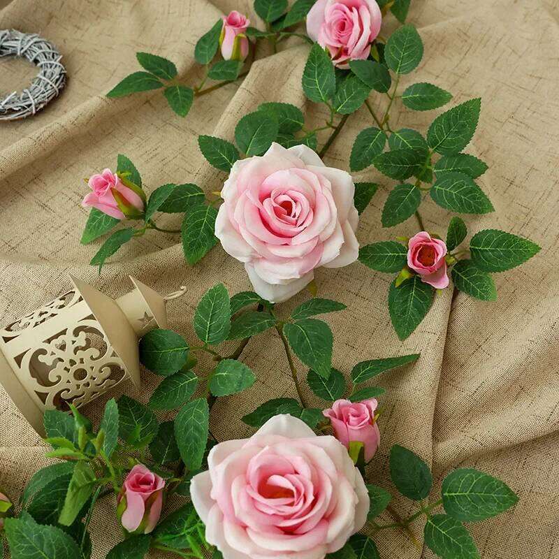 90/180cm Evergreen Artificial Flower Indoor Balcony Garden Wedding Rose Vine and Iandscape Decoration W260130