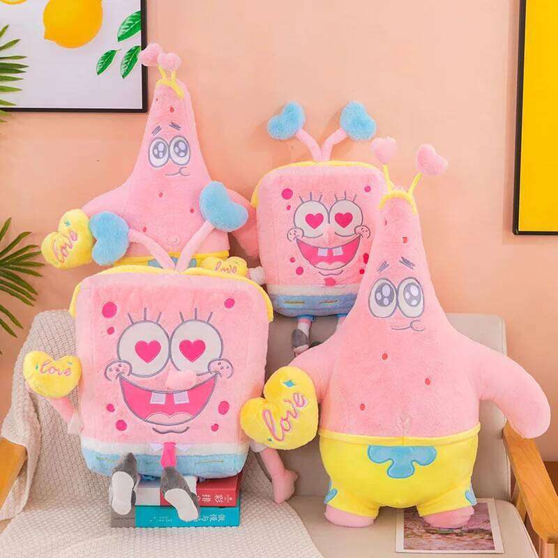 35-45cm Potdemiel Spongebob Patrick Star Pink Kawaii Cartoon Cosplay Stuffed Plush Toys Doll Birthday Gift For Kids Girls Boys Y260128