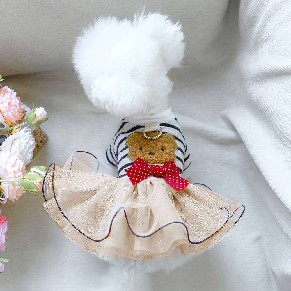 Feifei Bear Puffy Pet Clothes Dog Cat Summer Hair Loss Wedding Dress H260129