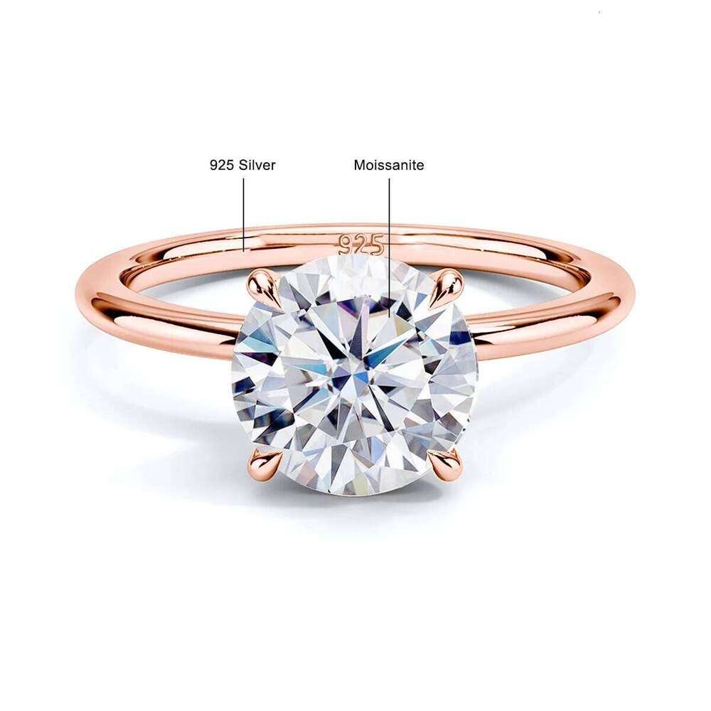 Szjinao 1ct 2ct 3ct 5ct D Color Moissanite Ring Rose Gold For Women Engagement Jewelry With GRA Certificate High Quality Gift XJ260130