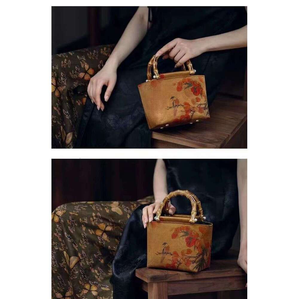 New Arrivals Silk Knot Cheongsam New Chinese Style Retro Hanfu Bamboo Handle Handbag For Women IN Evergwish