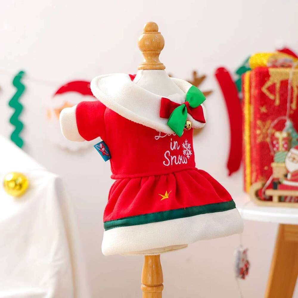 Day Pet Clothing Edelweiss Christmas Red Comfortable Warm Cat Dog Dress H260129