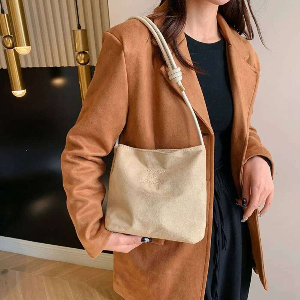 Casual Suede Handbag Rope Buckle Design Adjustable Straps Crossbody Bag Multicolor Handbags Shop Z260130
