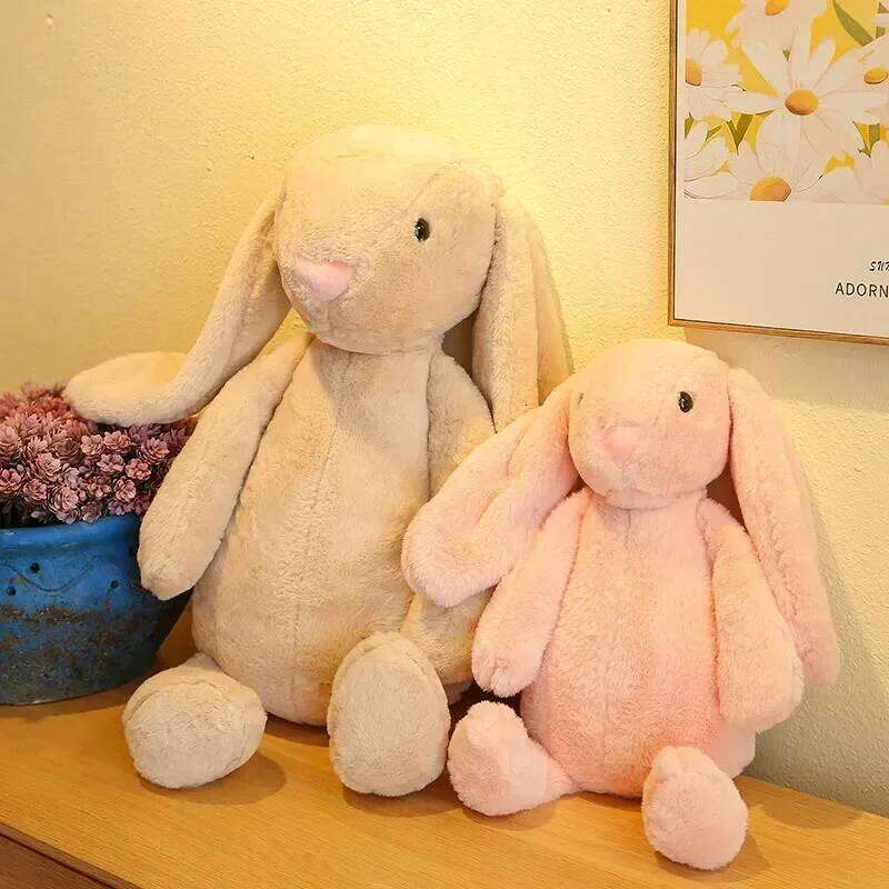 Cute Bunny Plush Cartoon Kawaii Fluffy Stuffed Rabbit Decorative Body Pillow Sleeping Back Cushion Y260128