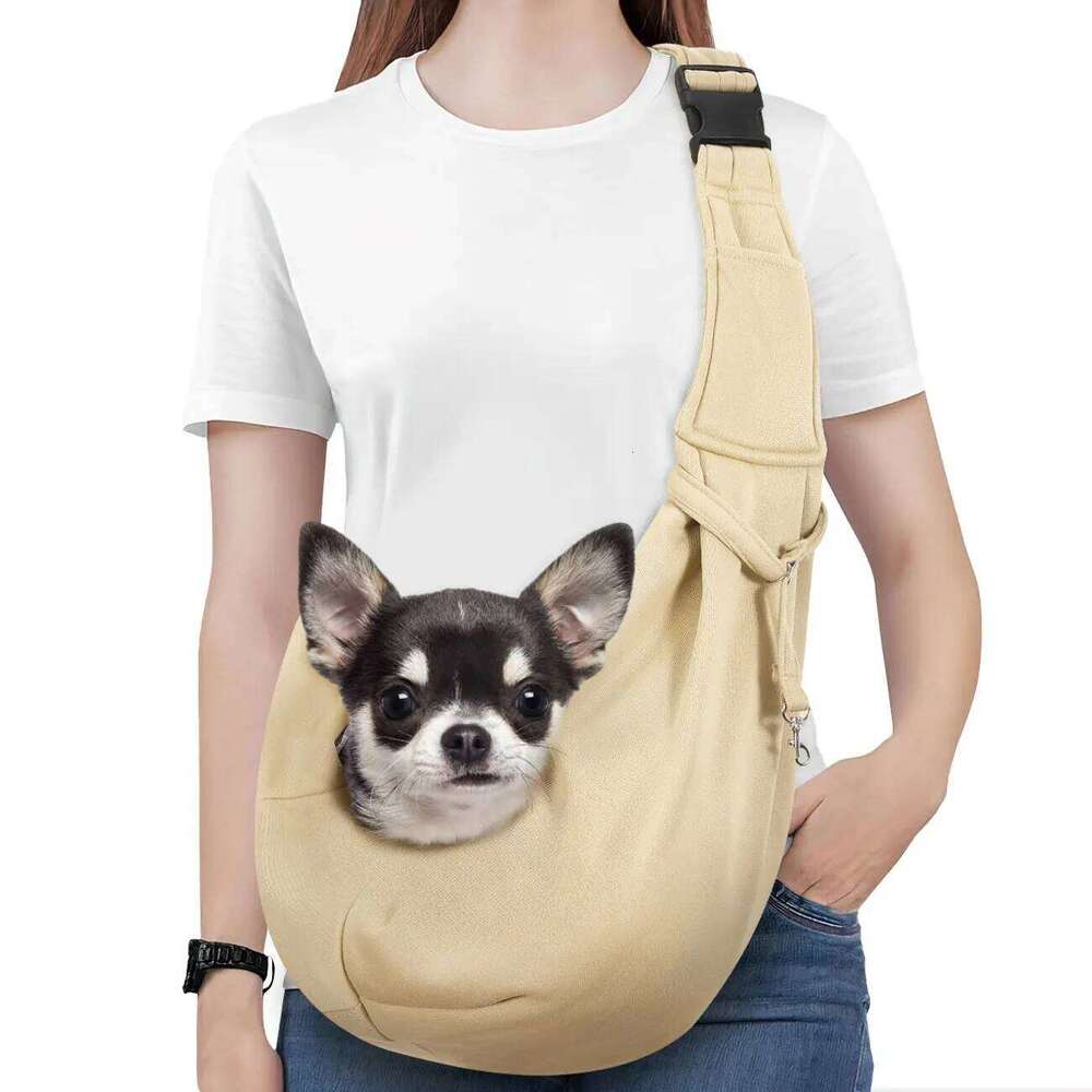 Pawaboo Small Reversible Hands Free Dog for Puppy Sling Carrier with Adjustable Strap Buckle 26H0130