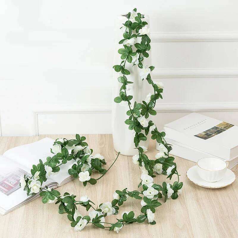 6 Pieces Wedding Anniversary Events Party Favor 2M Simulation Autumn Rose Flower Rattan Vine Home Pipe Decoration Ornament Y260130