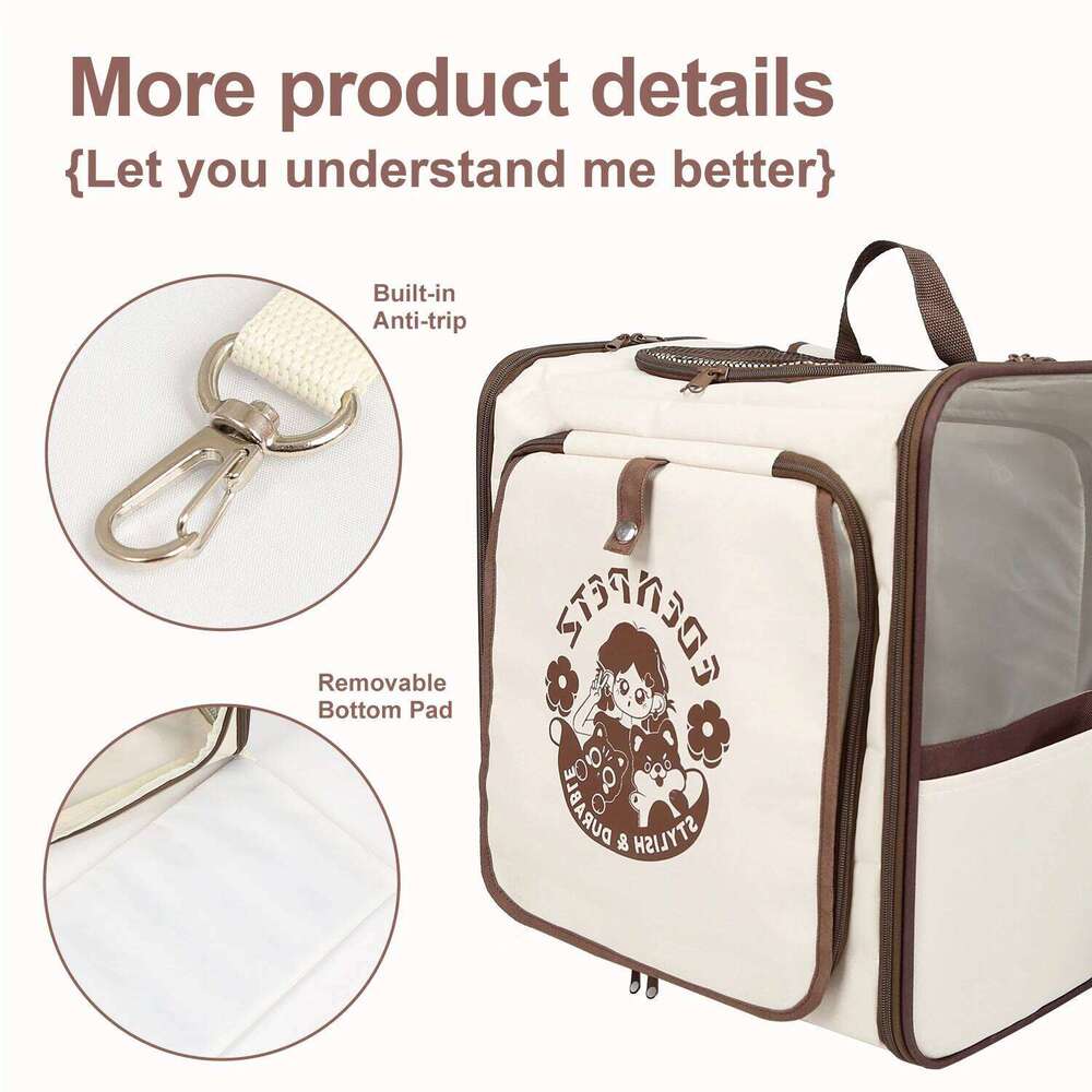 EDENPETZ Cat Dog Carrier With 10kg Capacity,Car Seat Bag,Comfort Transport Double Shoulder Travel Pet Backpack 26H0130