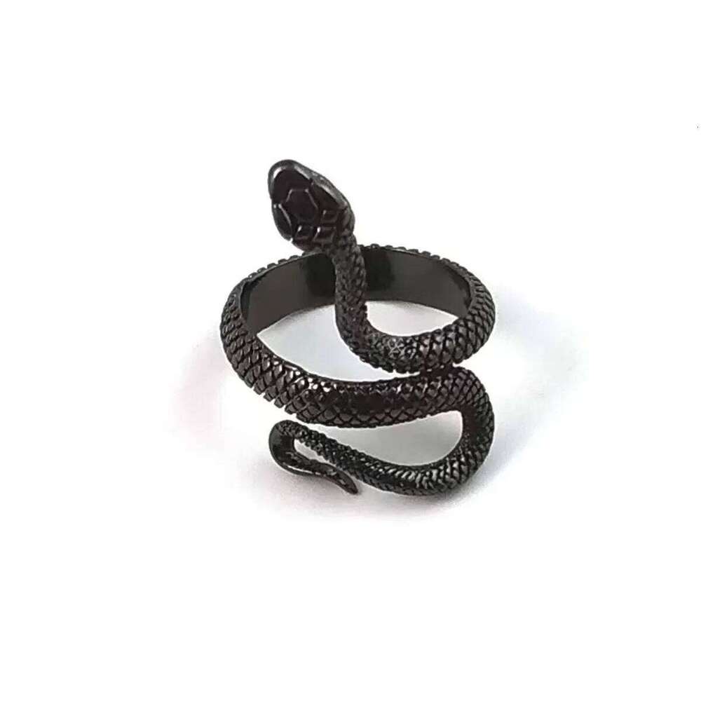 Rings for Men Women Punk Goth Snake Ring Exaggerated Black Plated Gothic Adjustable Party Gift Woman Jewelry XJ260130
