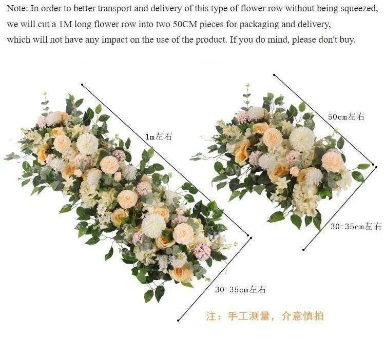50cm DIY Wedding Wall Road Lead Simulation Peony Rose Artificial Flower Row Background Decoration W260130