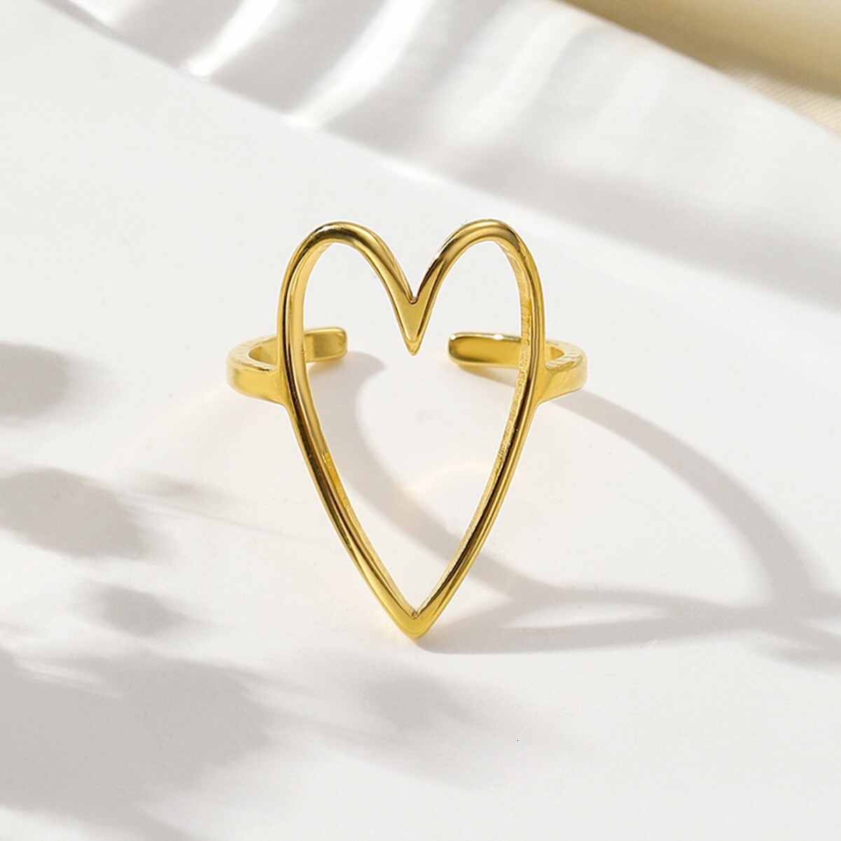 Fashion New Hydraulic Open Peach Heart Ring from Europe, America, Japan, and Korea, Direct Manufacturer, Bulk Pricing