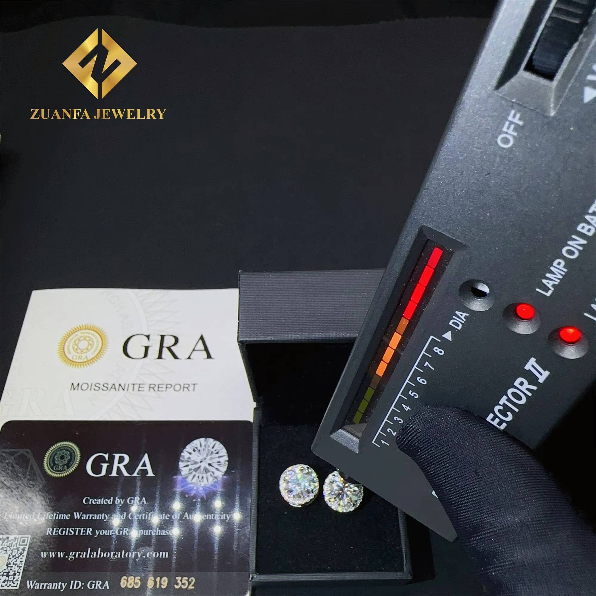 New Arrivals Fashion Style Pass Diamond Tester 4mm-10mm Screw Back Iced Out Man Round VVS1 Moissanite Diamond Hip Hop Earring