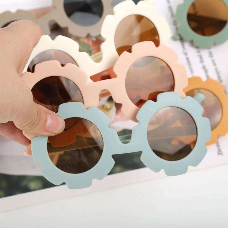 New Cute Multi Color Sunflower Sunglasses For Boys And Girls, UV Resistant Outdoor Style Sunglasses, Children's Glasses H260130