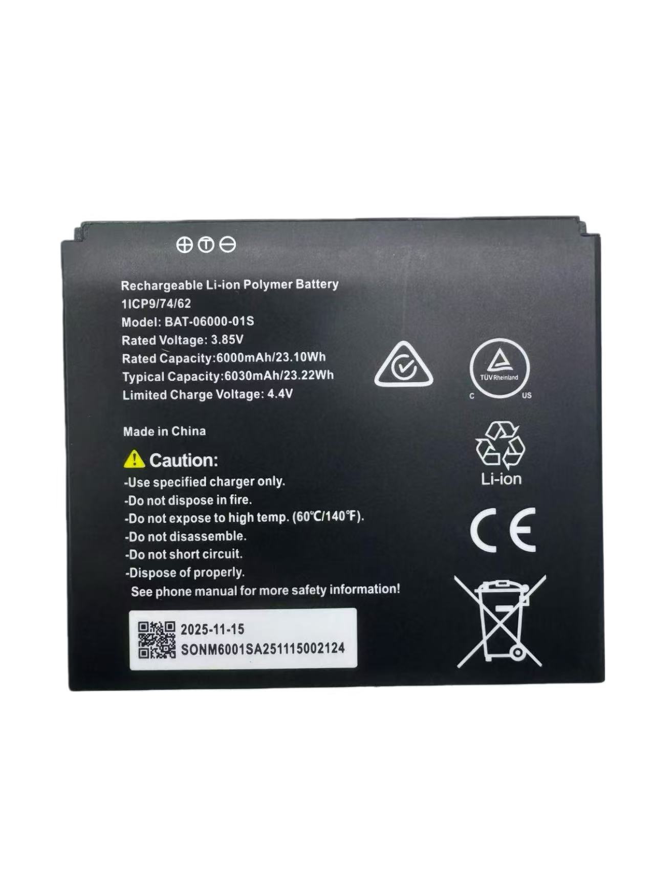 Suitable for Sonim H500b mobile phone battery BAT-06000-01S 6000mAh rechargeable battery, 3.85V, long-lasting