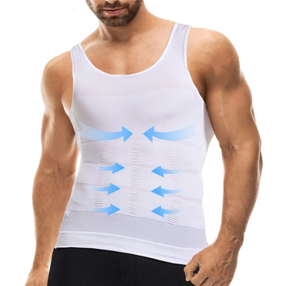 Men Compression Body Shaper Vest Seamless Slimming Tank Top Waist Trainer Belly Control Undershirt Shapewear Weight Loss Shirt 260130
