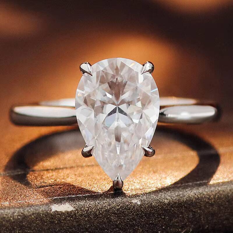 125carat Moissanite Ring 18k Gold Wedding Ring Pear Cut D VVS1 Diamond Ring for Women Internet Celebrity Bride Engagement Ring