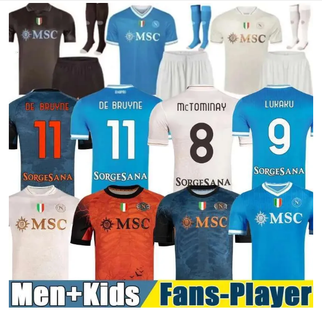 LUKAKU DE BRUYNE Ssc Napoli 25 26 Soccer Jerseys LANG LUCCA Naples 2025 2026 BEUKEMA NERES Football Shirts Mctominay Maglia Napoli Jersey Tops Kit Men Kids