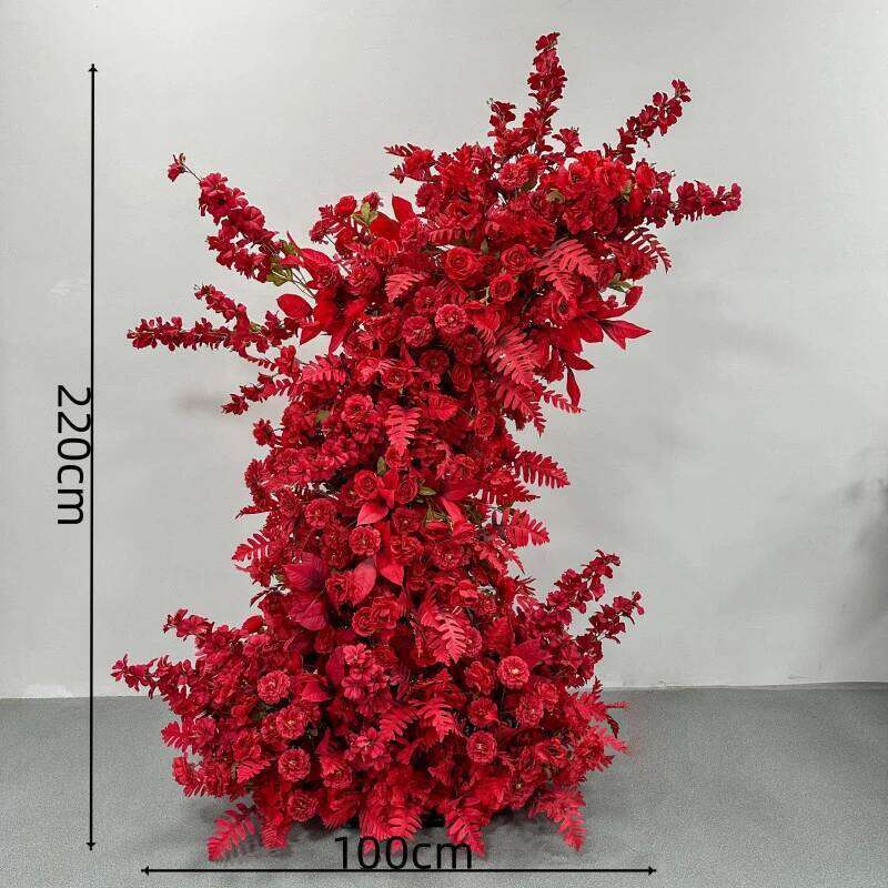 Brand new Rose peony hydrangea floral decoration ox corner arch frame wedding background prop party event stage floor flower Row Y260130