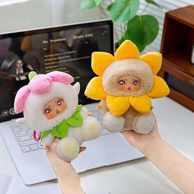 14cm Cute Party Vinyl Popular Stuffed Flower Baby Plush Toys Kids Creative Gifts Bag Pendant Y260128