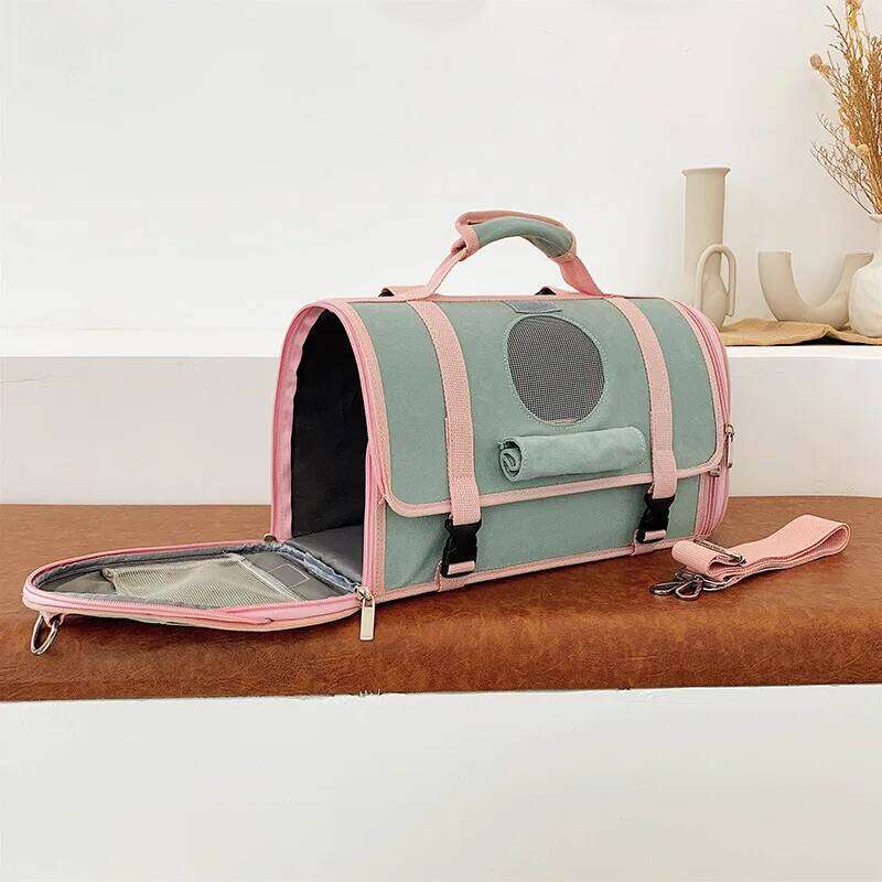 Canvas Cat Carrier Backpack Space Capsule Style Horizontal Large Capacity Portable Outdoor Travel Pet Bag For Cats & Dogs - view 4