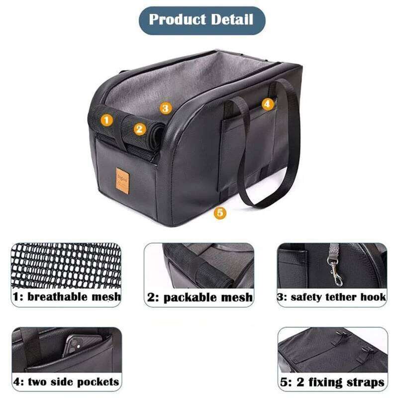 Dog Pet Travel Booster for Car Armrest with Safety Hook Washable Design Detachable Cushion Mat 26H0130