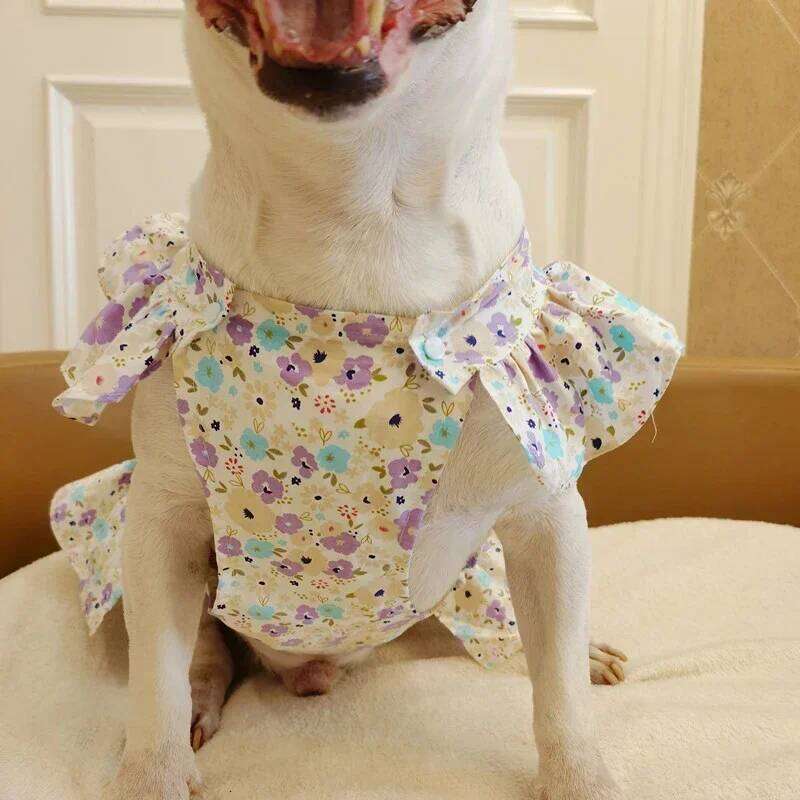 Large Floral Dress Spring Summer Dog Breathable Clothes for Medium Big Dogs Soft Pet Costume puppy pet clothes H260129