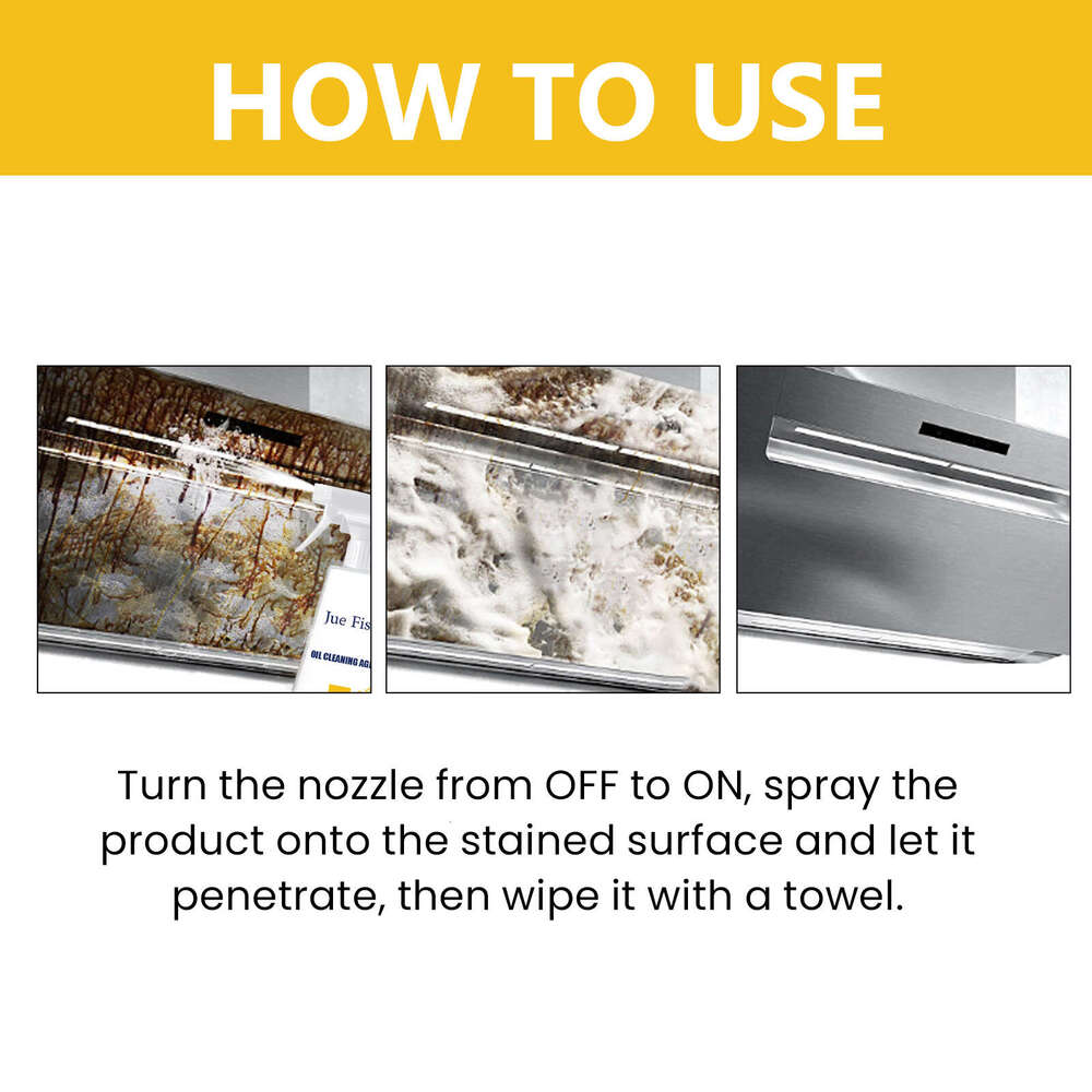 Jue-Fish Grease Kitchen Heavy Range Hood Oil Stain Household Cleaner S260130