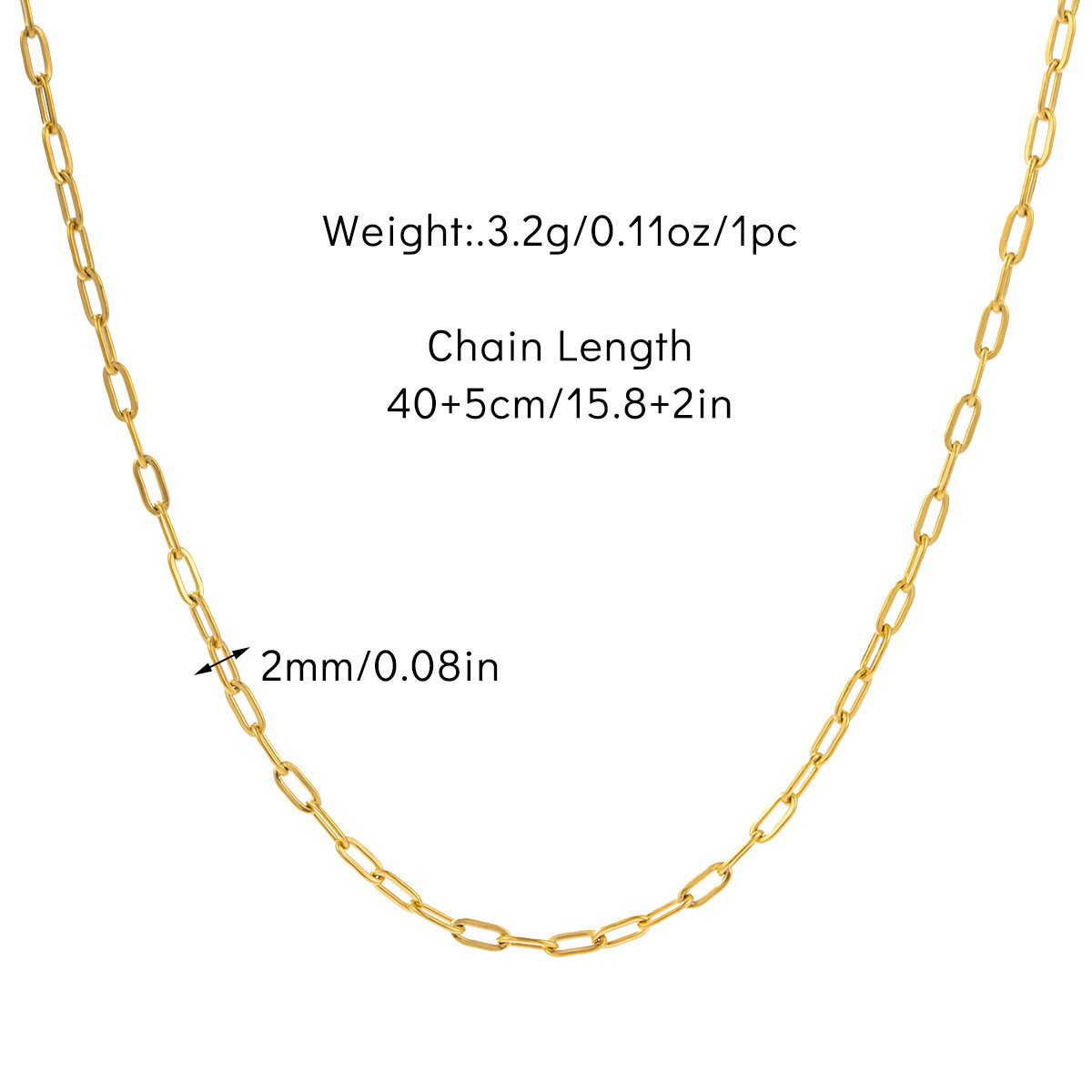 25/27/4mm Stainless Steel Gold/Silver Color Paper Clip Link Chain Necklace Fashion Jewelry Can Be Customized Length 14-30inchW251105