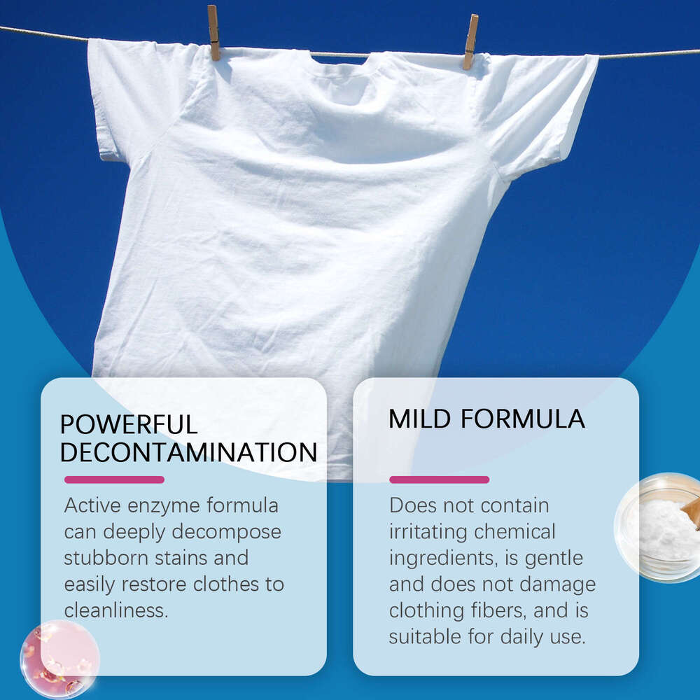 Jakehoe Clothing Stain Gentle Cleaning for Yellowing and Stubborn Stains Active Enzyme Cleaner Powder S260130