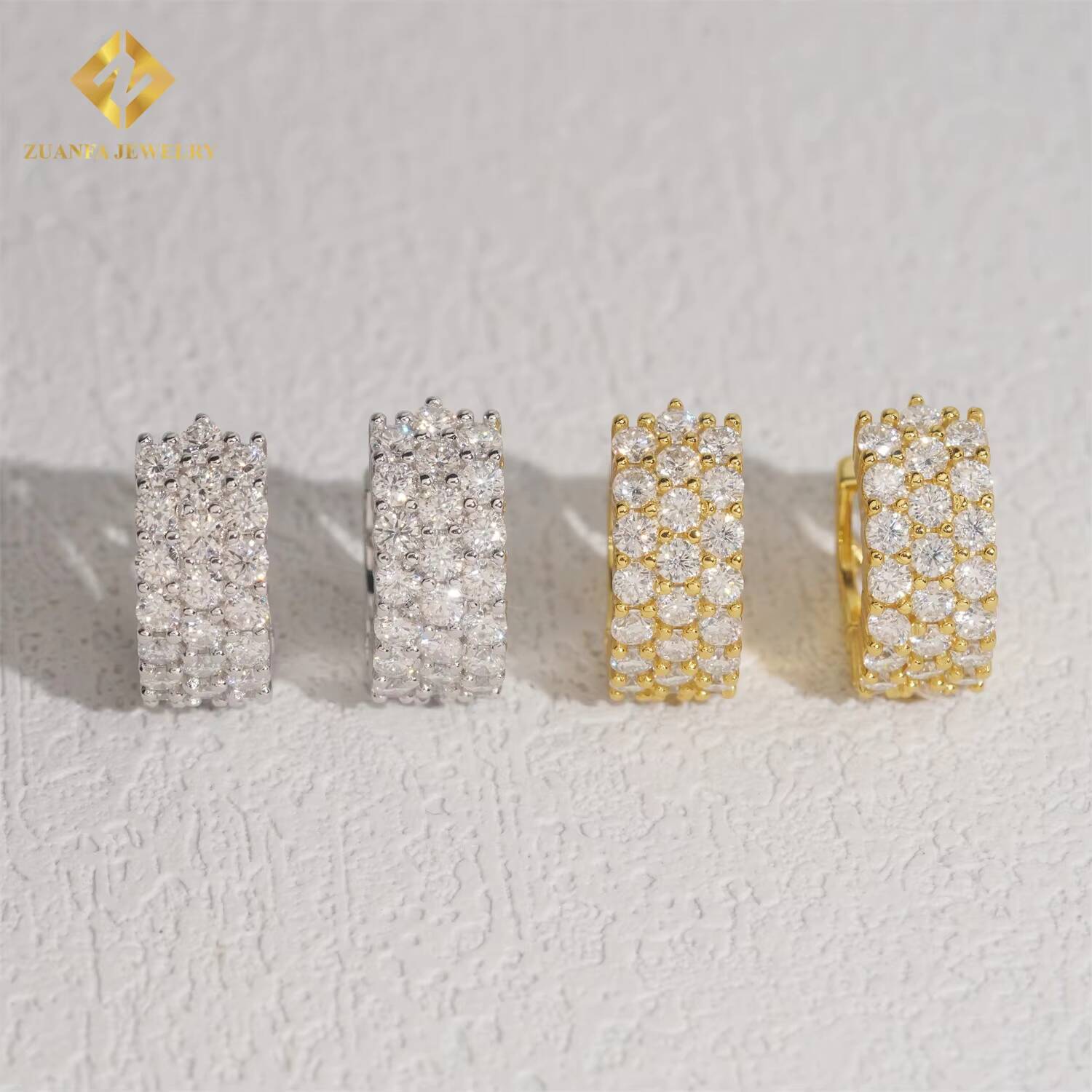 Moissanite Earring Rapper Fashion Diamond Earring Solid 18k Gold 925 Silver VVS Moissanite Iced Out Earrings