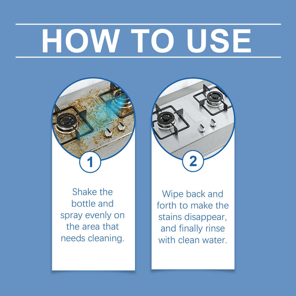 Jue-Fish Kitchen Foam Cleaner Stove Cookware Degreasing Stain Cleaning Various Surfaces Odor Removal S260130