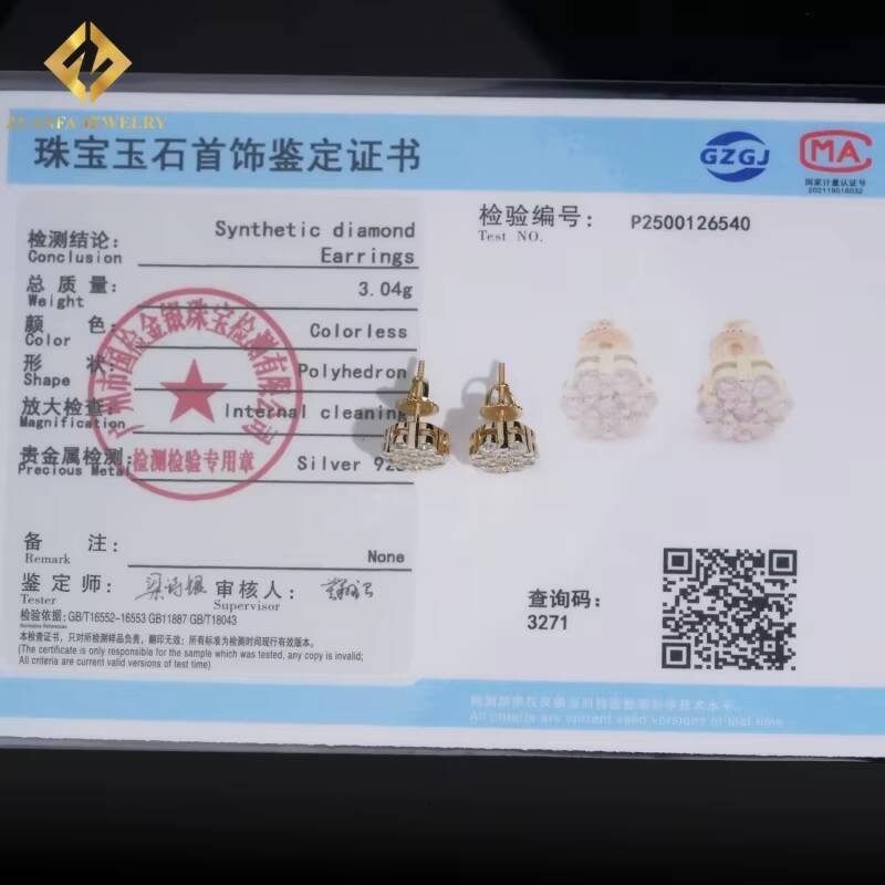 Hot Sale Classic Diamond Earrings for Women Solid Gold Hip Hop Style VVS 6mm 65mm 95mm 10mm 105mm Men Past Diamond Test GRA