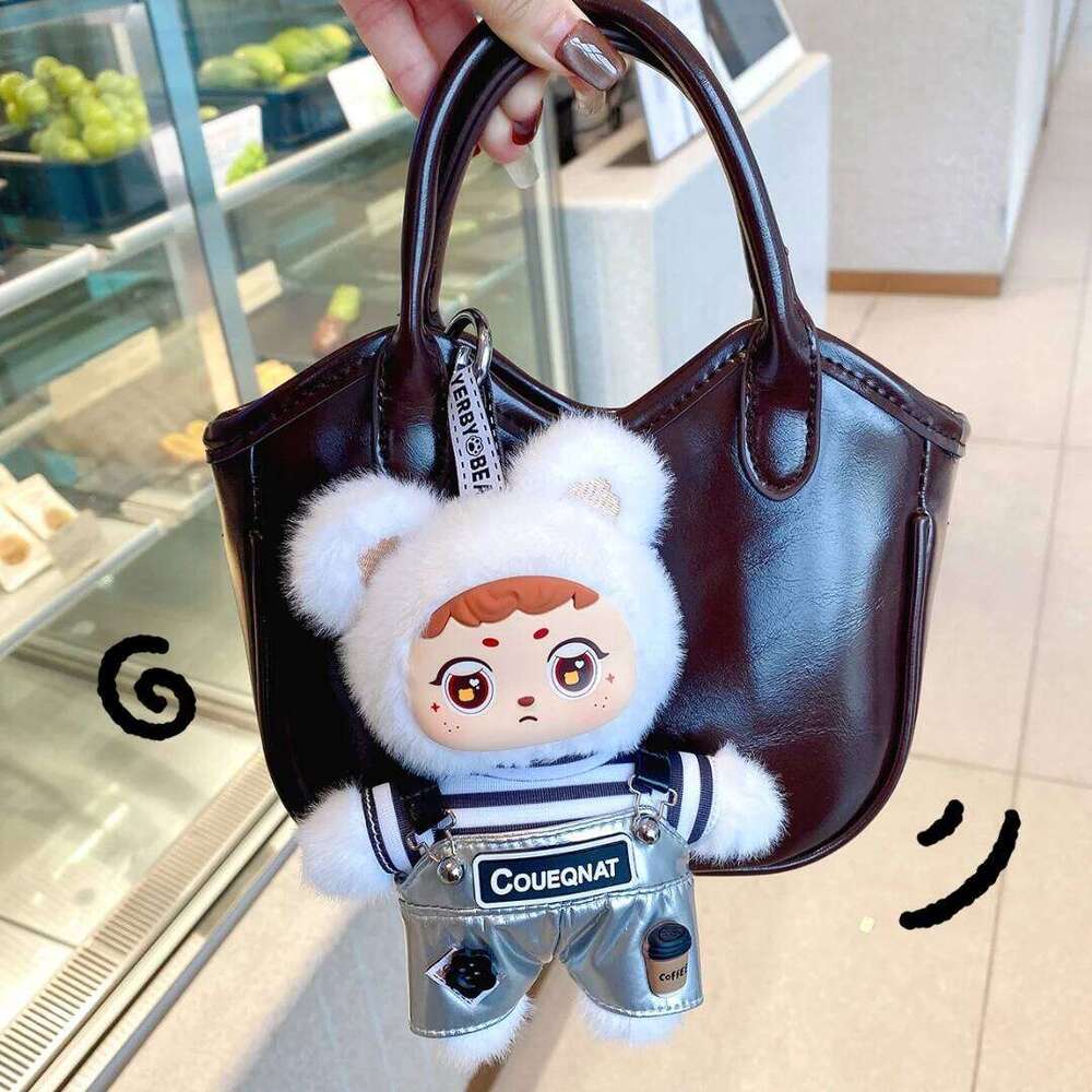 14cm Cartoon Cute Vinyl Stuffed Plush Toys Strap Pants Bear Clothes Can Taken Off Kids Birthday Gifts Hang Bags Y260128