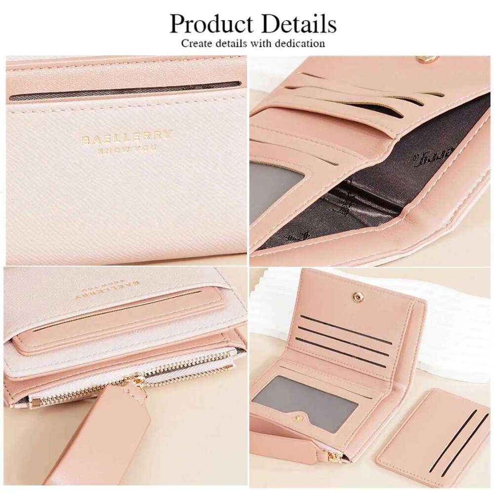 Colorblock Bifold Zipper Buckle Coin Purse New Hand Women's Short Wallet Fashion Multi-slot Card Holder Z260130