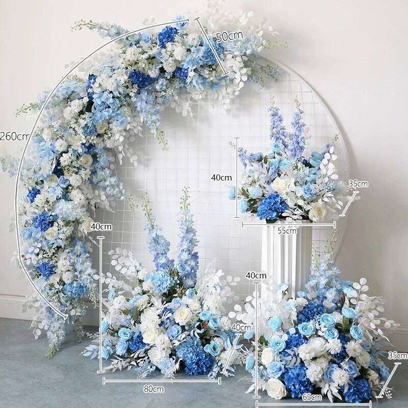 Homemade Decoration Blue Series Ball Simulation Row Home Decor Curtain Flower Wedding Sign In The Road W260130