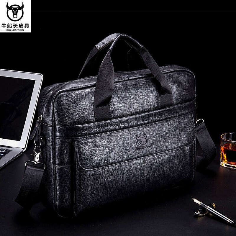 Luxury Shoulder Bags Totes Hobo Captain Niu Men S Trendy Genuine Leather Business Briefcase Top Layer Cowhide Laptop Handbag Crossbody Bag SENYY
