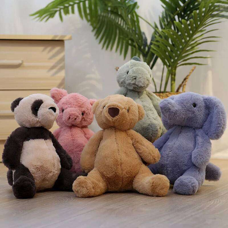 23cm Kawaii Animals Elephant Bear Dinosaur Soft Plush Dolls Stuffed Panda Pig Plushie Baby Toys Gifts For Children Y260128