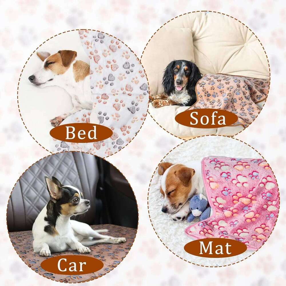 EFF High Quality Soft Fluffy Blanket Cute Dog Cat Paw Print Thick Coral Fleece Blankets Pet Mat Warm and Comfortable Thermal Pad 26W01130