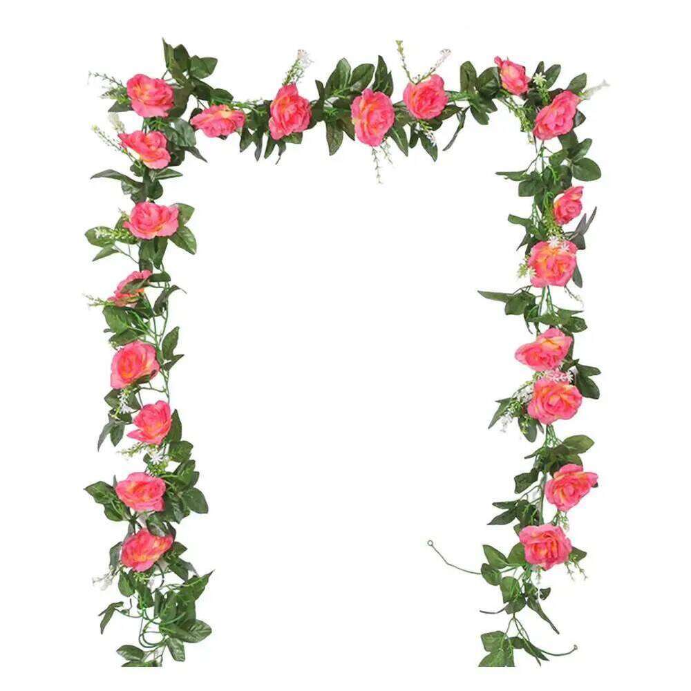 Fake Silk Flower Decoration Elegant Artificial Rose Garland Wedding Party Decor Realistic for Mantle Y260130