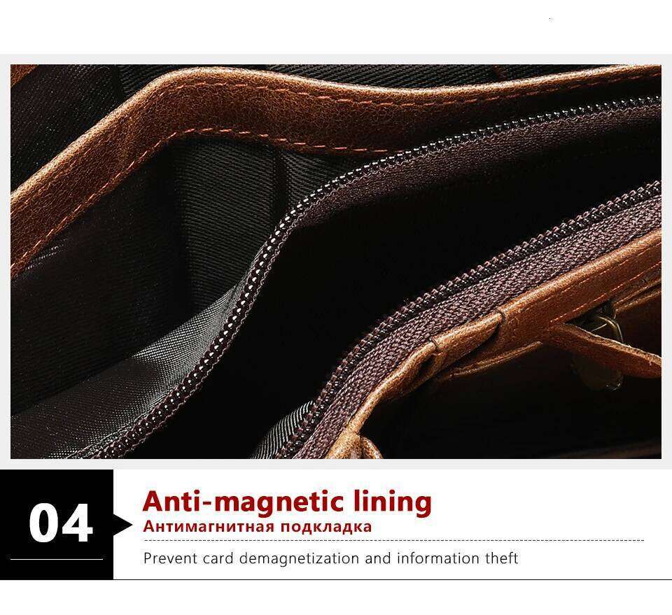 WESTAL Genuine Leather with Coin Purse RFID Wallet for Men Cardholder Money Bags Z260130