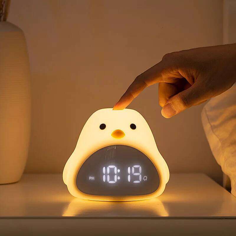 F2 Time Bird Light Alarm Clock Cartoon Cute Silicone Touch USB Bedside LED Night Lamp For Children Baby Kids Gift W260130