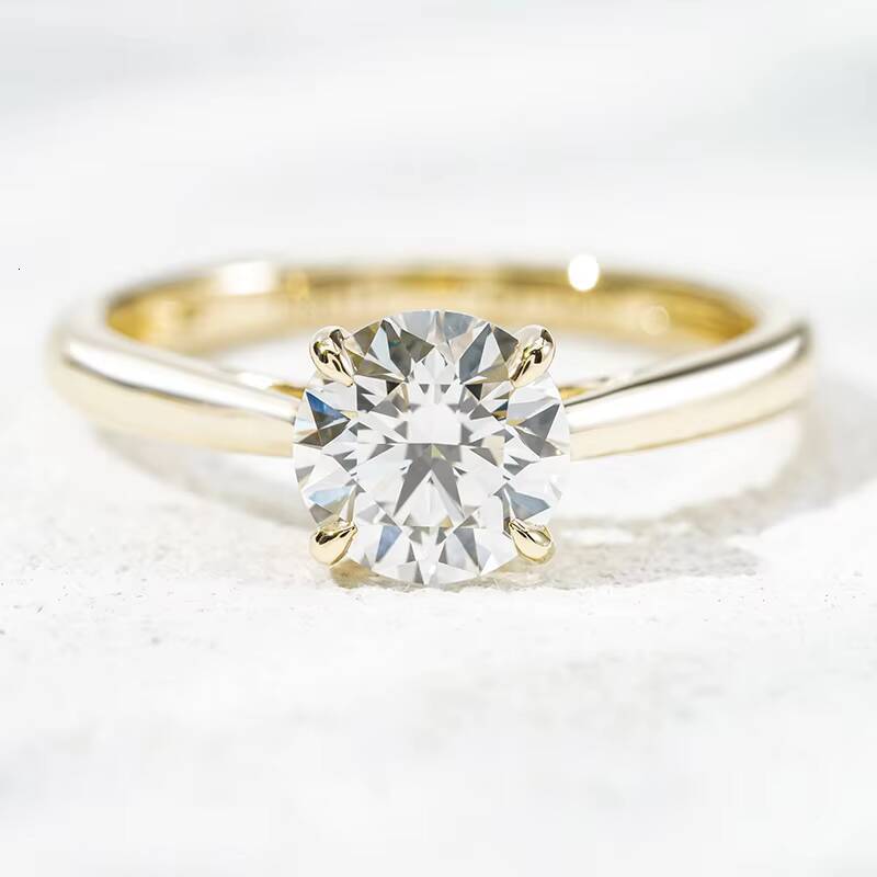 Starsgem Ring Different Design Required 10K Yellow Solid Gold AU417 10K 1CT CVD EF VVS with IGI Card Round Lab Diamond Ring