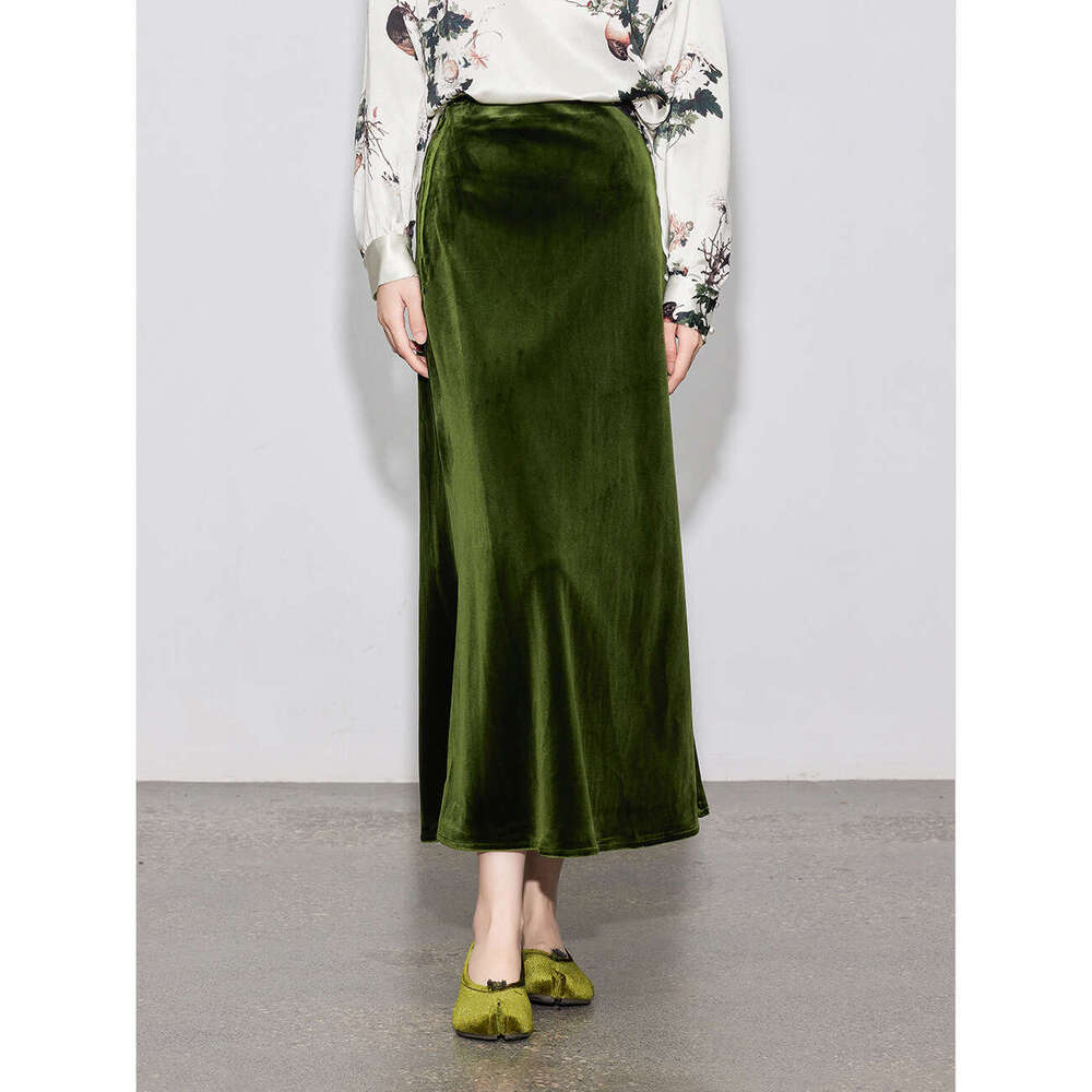Zhihetang New Chinese Large Hem National Style Autumn High Waist Hip-Hugging Long Women Winter Half Skirt LEEGO LENS
