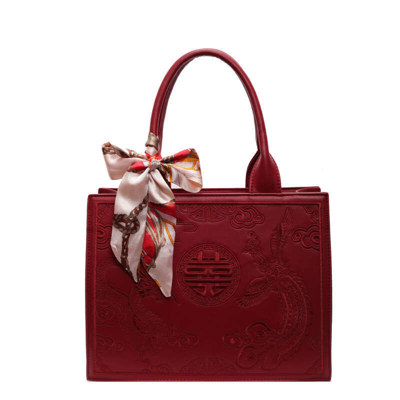 Chinese Style National Embroidery Wedding Handbag Red Bride New High-End Single Shoulder Crossbody Bag MASA
