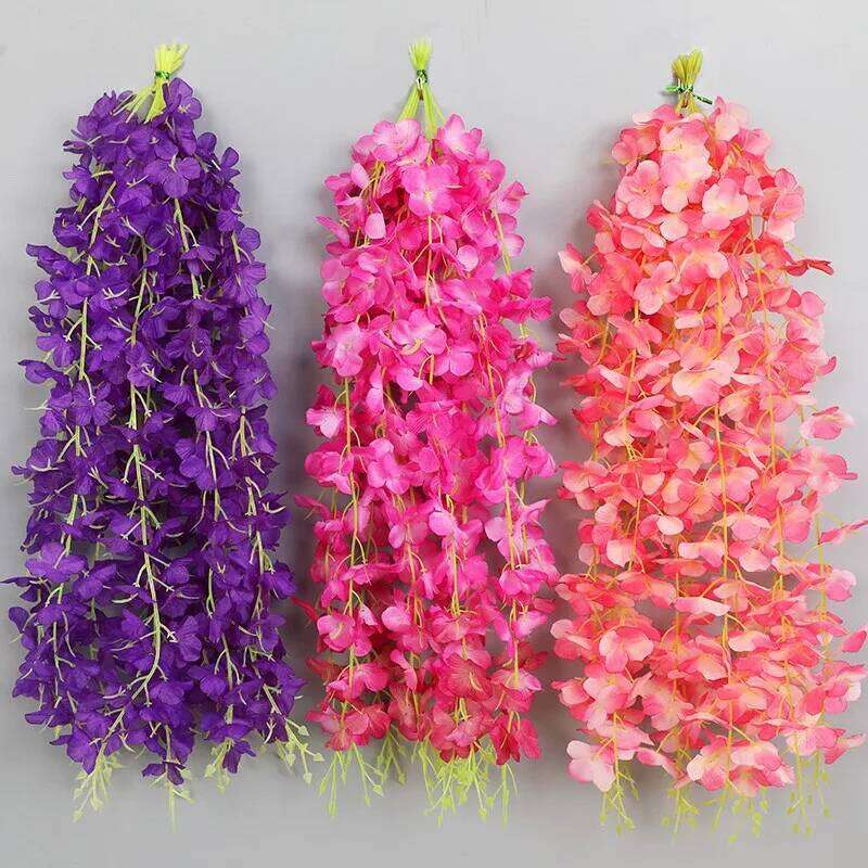 5/10/20Pcs Wisteria Artificial Flower Vine 60cm Hanging Fake Flowets Garland for Home Decor Garden Wedding Party Decoration Wall W260130