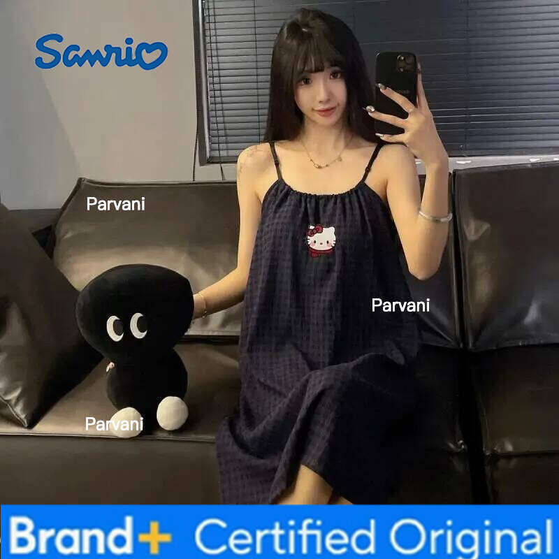 Sanrio s Sweet Nightgown Hello Kittys Pajamas Loose New Style Clothes Simple Trendy Print Creative Hot Selling High End Gifts H260130