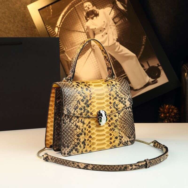 Totebag Shoulder ROSE NOIRE New Snake Pattern Small Elegant Fashion Chain Crossbody Genuine Leather Women S Bag High End Handbag