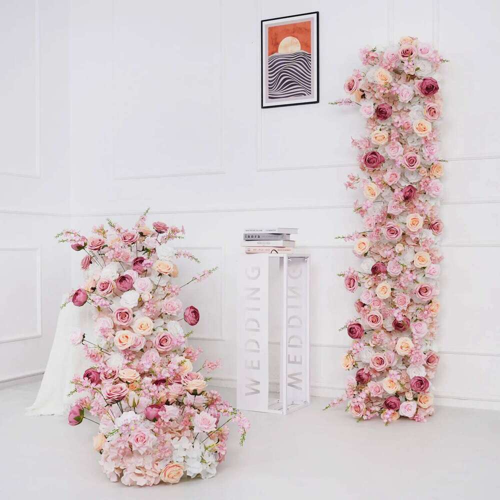 Uflower Luxury Rose Artificial Flower Row Table Centerpiece Wedding Flowers Backdrop Wall Arches Decor Party Stage Floor Floral Y260130
