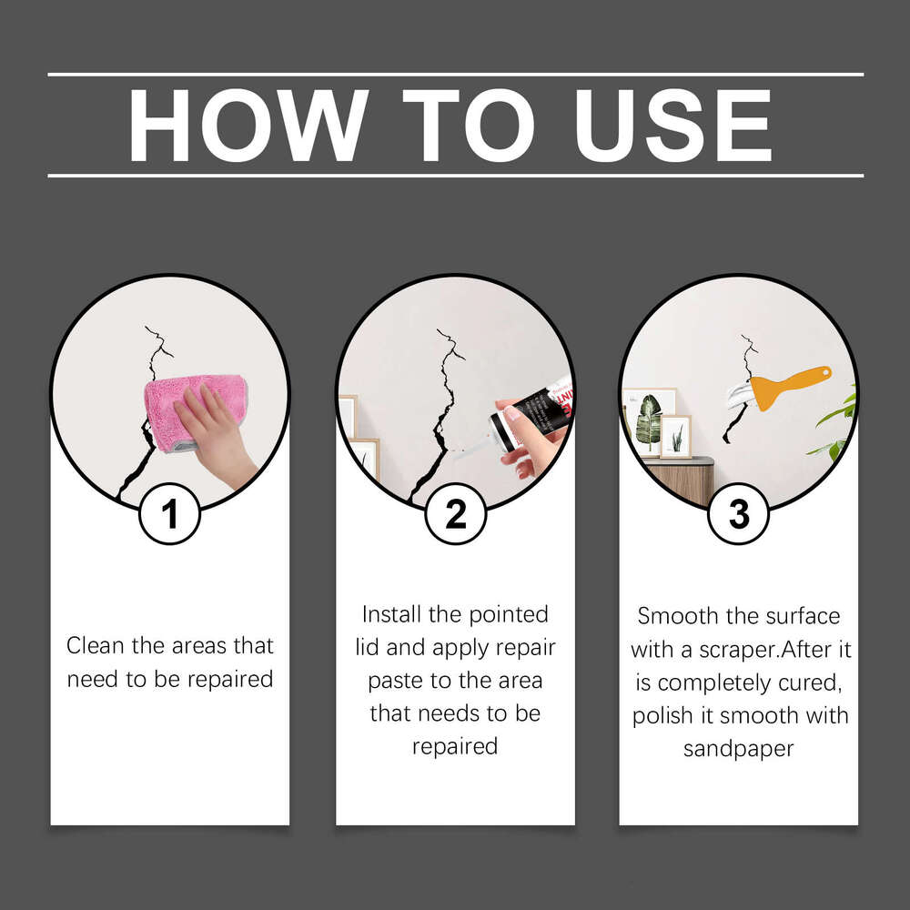 Jakehoe Renovation Covering Stain Removal Wall Paint Peeling Moisture-Proof Crack Repair Paste S260130