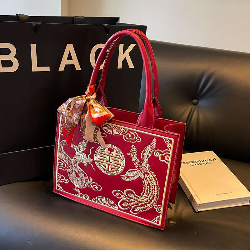 Chinese Style National Embroidery Wedding Handbag Red Bride New High-End Single Shoulder Crossbody Bag MASA