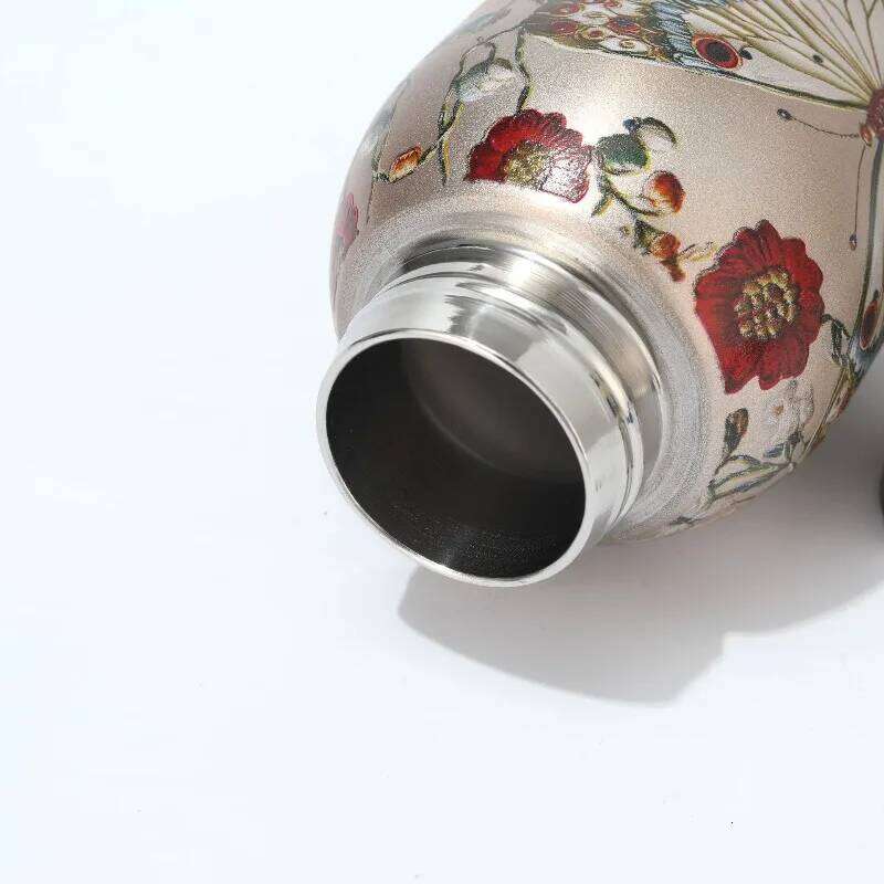 300ml Retro Chinese Style Golden Peacock Insulated Portable Creative High Beauty Water 316 Stainless Steel Cup